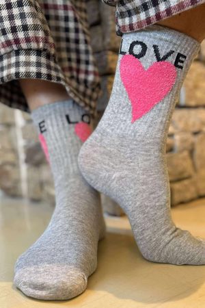 Sweet Heart Socks Grey 